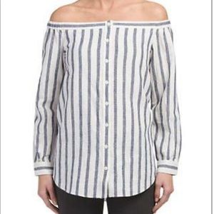 Derek Lam 10 Crosby Off Shoulder Linen Top NWT 10